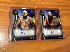 2019 Topps NXT WWE Erik & Ivar Autograph Cards Blue #/50 War Raiders