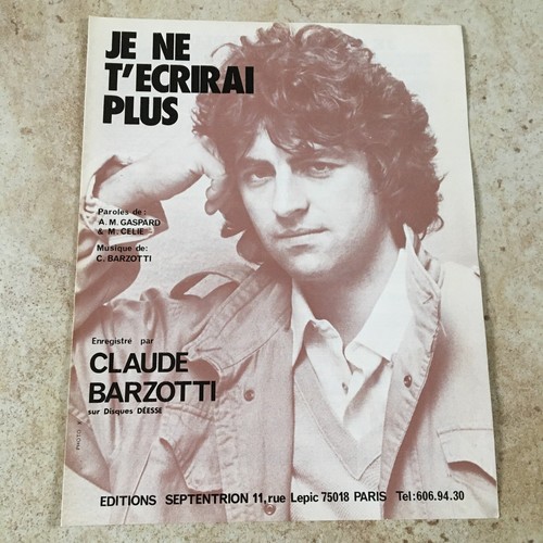 Partition 1983 claude barzotti - partition,