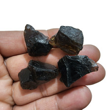 4 Pcs 100% Naturel Quartz Fumé Pierre Brute Taille 22-26 MM Cristal Pierre Brute