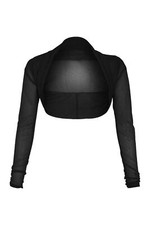 Femmes Maille Étole Noir Mousseline Bolero Pur Long Manche Court Gilet Fille Top