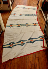 Antique Native American Painted Tipi Liner String Sewn Pictorial Tipi Back Rest