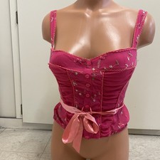 Victoria Secret Sexy Little Things Pink Floral Corset Size 34B.   DD-6