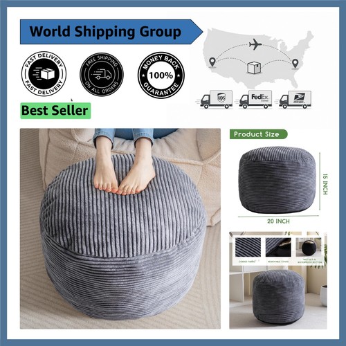 Modern dark grey pouf - modern,