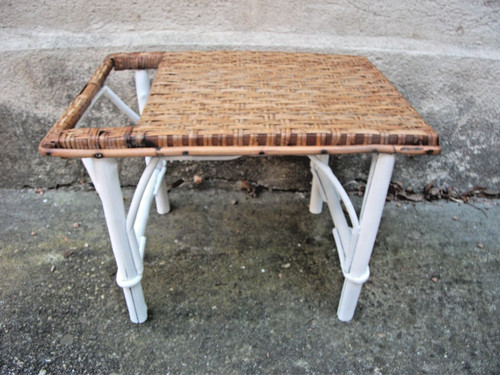 Table basse rotin année 60 - table,
