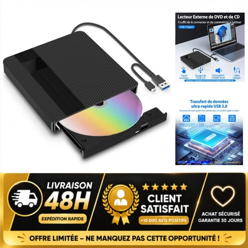 Lecteur dvd externe - dvd, usb
