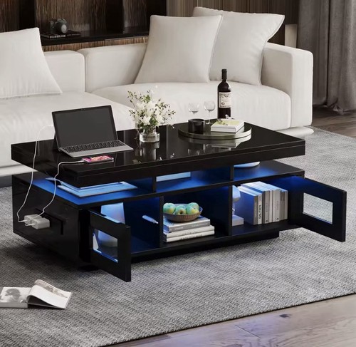 Table basse salon full noir - table,