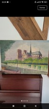 Vintage  Paris oil Painting -