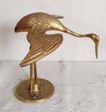 Oiseau en laiton doré , grue