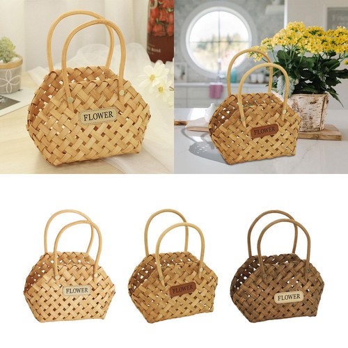 Panier fleurs tissé avec - panier,