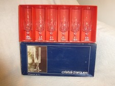 CRISTAL D'ARQUES  CARTON DE 6 VERRES FLUTES  LOUVRE  16 CL