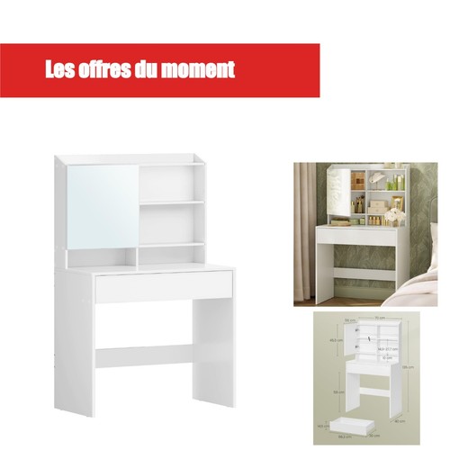 Vasagle kailyn coiffeuse blanc - vasagle,