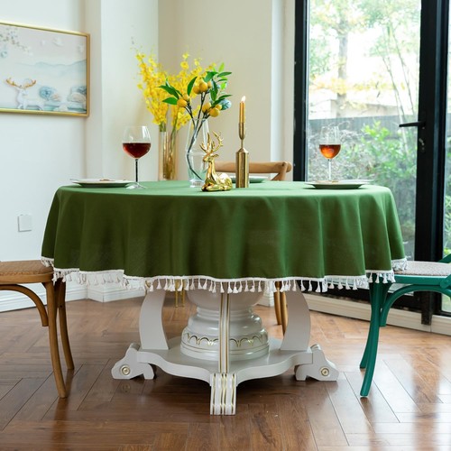 Nappe ronde coton lin - en,