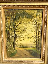 Tableau signé Paysage Sous Bois Peinture huile sur toile.
