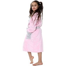 Enfants Mou Toison Bébé Rose Peignoir Pansement Robe Encapuchonné Pour Filles