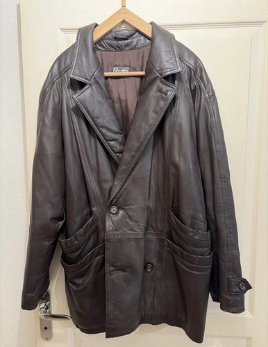 Manteau cuir marron homme - cuir,
