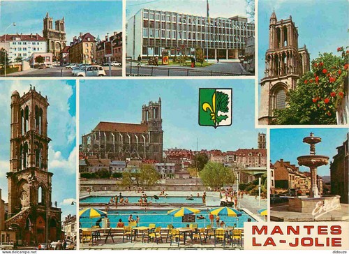 Carte postale mantes - -,