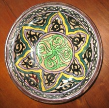 Moroccan earthenware dish GHOTAR 19th MOROCCO FES CHQALA N°3
