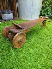 Antique wooden scooter, SKIFA 1920-1930 patented, pulley steering, ...