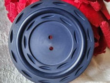 Gros bouton bleu mat vintage  XXL trous veste 4,4 cm ref 868