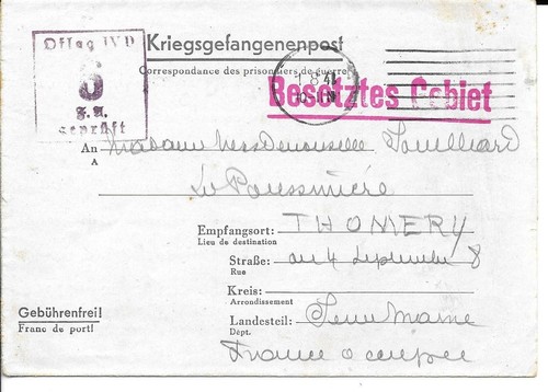 Lettre prisonnier guerre - lettre, de