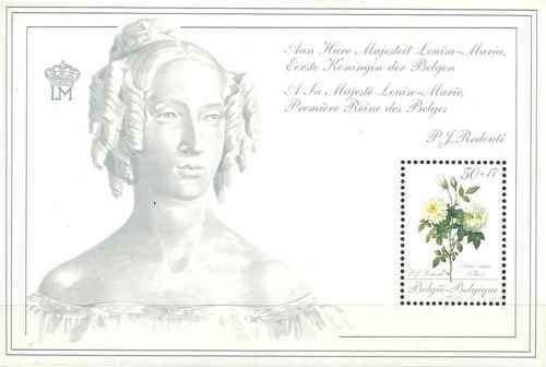 Timbre flore roses belgique - timbre,