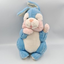 Peluche lapin bleu rose blanc