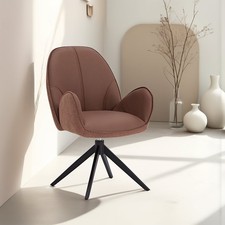 Chaise de salle à manger pivotante fauteuil à accoudoirs rembourrée Homestyle4u