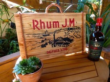 Décoration murale en bois plaque panneau enseigne Rhum J.M Martinique