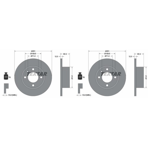 Disques frein textar - 2,