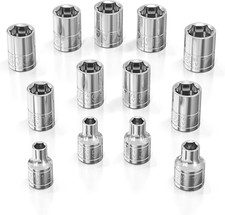 SAE Socket Set (13Pc) | 3/8-Inch Drive | 6-Point Shallow Socket Set | Standard I