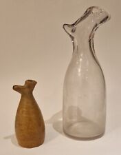 Deux biberons dit Bizolaine en verre et grés, XIXe siècle