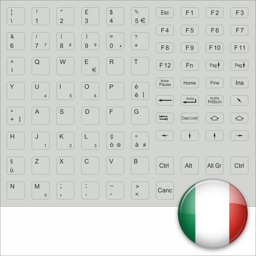 Gris autocollants clavier - gris,