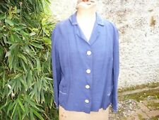 FRENCH 1950 navy blue silk and cotton blend jacket