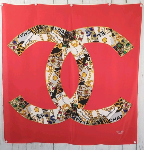 Chanel foulard soie rouge - chanel,