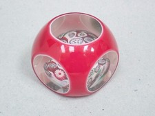 Ancienne boule presse papier Overlay rose pourpre Millefiori  Baccarat St Louis