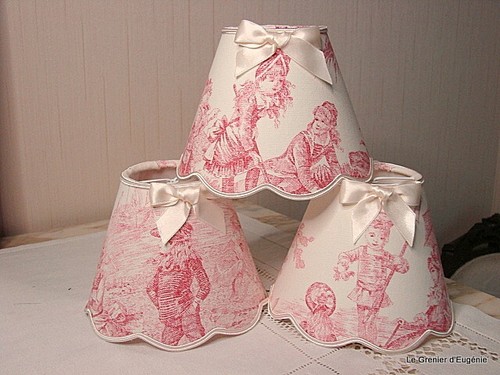 Abat jour festonné toile - abat-jour,