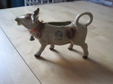 earthenware cow shape milk jug. vintage .Table decoration object
