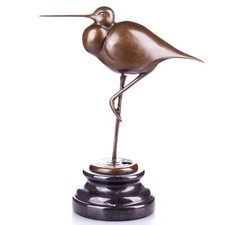 Sculpture d'oiseau en bronze sur un socle en marbre noir d'après Juno