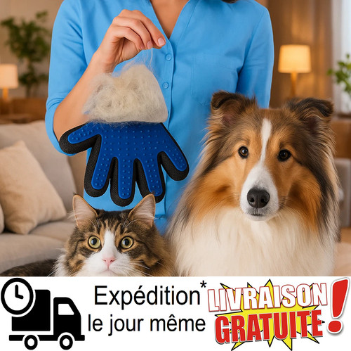 Gant pour toilette chien - pour, de