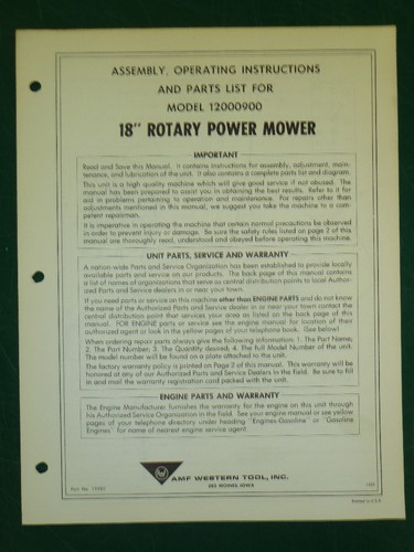 Western tool rotary - western, mower
