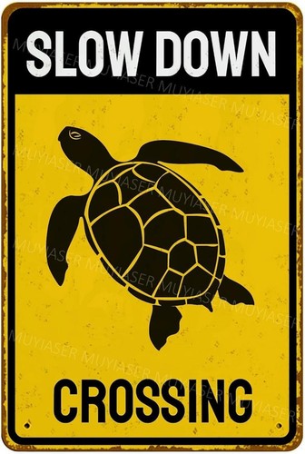 Turtle crossing sign aluminum - turtle,