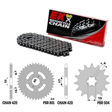 KAWASAKI AR 50 1981-1999 chaîne pignon couronne set 420 PBR EK1601