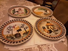 4 ASSIETTES  LES 4 SAISONS  CERAMIQUE FALCO ITALIE
