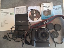 CANON EOS 20D AVEC 18 55 BATTERY GRIP BG E2 CHARGEUR  2 BATTERIES NITICES CD...