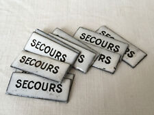 10 SMALL ANTIQUE ""RESCUE"" TRAIN SNCF RAILWAY ENAMELLED PLATES (1)