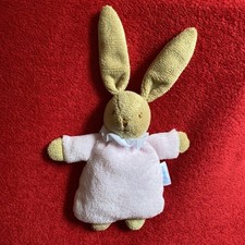 ?? Plush pink rabbit blanket collar bell semi flat trousselier VGC