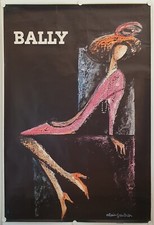 1970 BALLY Shoe Poster Illustrated ALAIN GAUTHIER - 122 x 178 cm