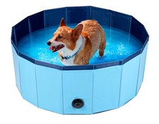 maxxpro Piscine pour Chiens Pliable Antidérapante - Valve Vide - ⌀ 80 cm - Bleu