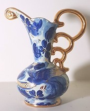 1934-1963 Belgian "Hubert Bequet" Pitcher - "Bird of Paradise" - Hand Painted