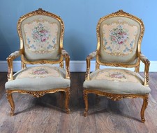 Pair French Armchairs Louis XV